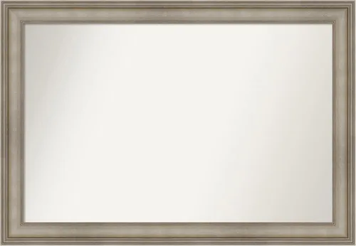 Miniatura 65 de Amanti Art Espejo de baño plateado para sobre el fregadero, 26 x 26 pulgadas, espejo cuadrado de plata antigua, marco de madera tradicional mediano