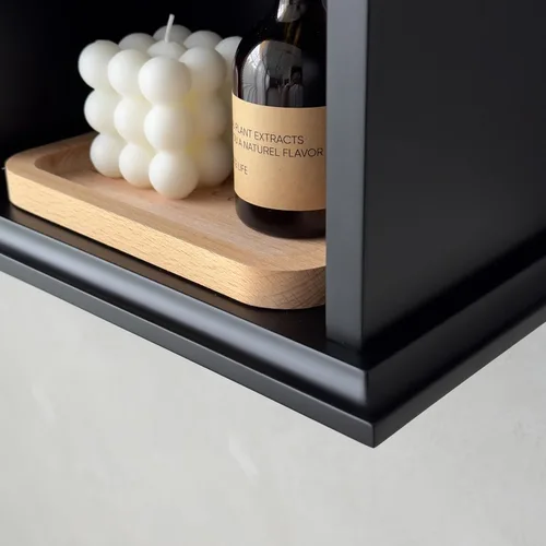 Miniatura 8 de Armario de pared de baño sobre el inodoro, armario de almacenamiento montado en la pared, gabinetes de madera para medicamentos para baño, Negro