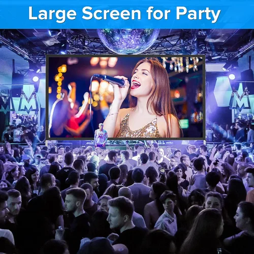 Miniatura 6 de Pantalla de Proyector de 180 Pulgadas con Soporte, 3 Capas Mejoradas de PVC 16:9, Pantalla de Proyector Grande para Exteriores, Pantalla de Cine
