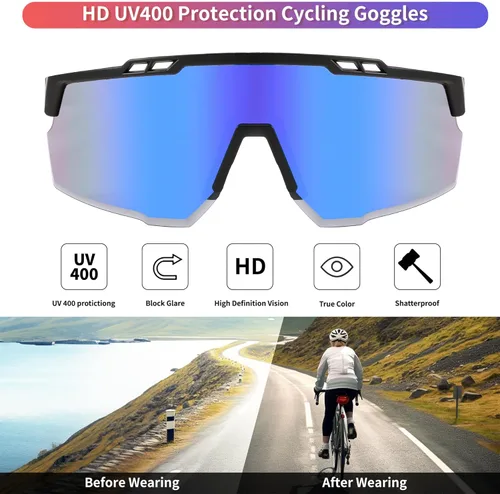 Miniatura 4 de FEISEDY Gafas de sol deportivas para hombres y mujeres, protección UV400, gafas de ciclismo, golf, béisbol, conducción, pesca, B0022