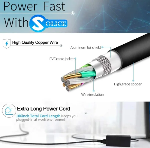 Miniatura 3 de Cargador de CA de 65 W compatible con cargador de portátil HP Modelo 15: 15-dy 15-dq 15-da 15-db 15-dw 15-f 15-ef 15-ab, 15-ac 15-af 15-an 15-au