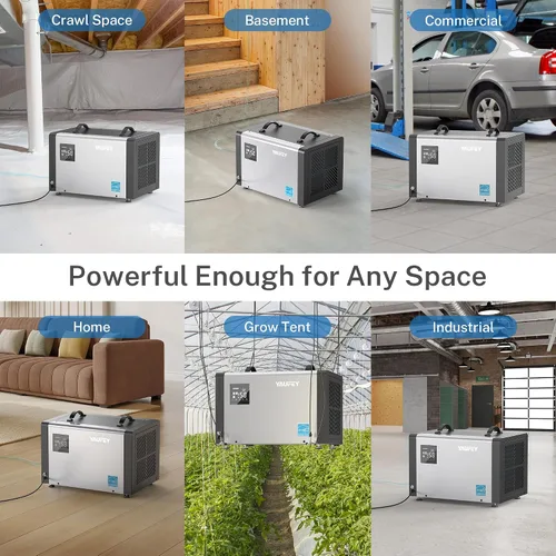 Miniatura 8 de Yaufey Commercial Dehumidifier with Pump and Drain Hose for Crawlspace, Basements, Industrial Space, large room for Space - Auto Defrost, 5-Year
