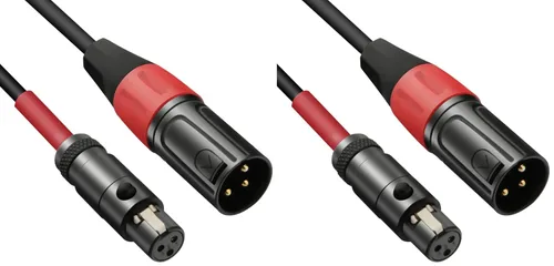 Miniatura 10 de 3 pines Mini XLR hembra (TA3F) a XLR regular macho Pro Cable de micrófono de solapa - 1 pie