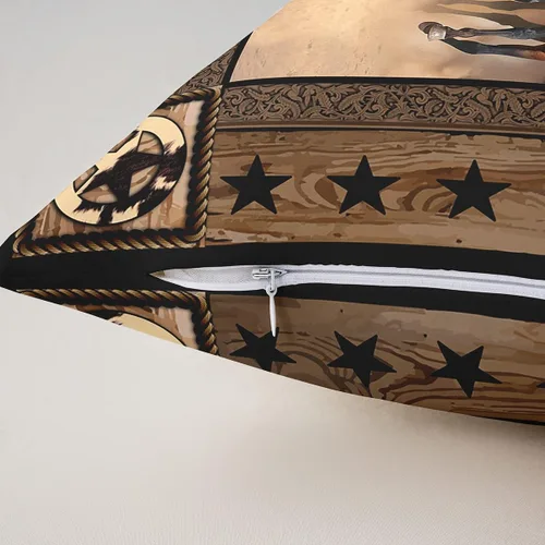 Miniatura 5 de Juego de 2 fundas de almohada de caballo corriendo con diseño de estrellas de grano de madera, suave y cuadrada, para decoración de habitación