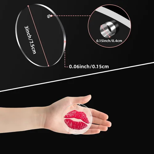 Miniatura 5 de 50 piezas de círculo acrílico transparente con agujero de 2.953 x 0.059 in, adornos acrílicos transparentes en blanco de 3 pulgadas, hojas redondas