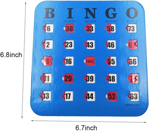 Miniatura 3 de Yuanhe Tarjetas de bingo con diapositivas de obturador, paquete de 5 unidades, multicolor extra grueso, fácil de leer con ventanas deslizantes