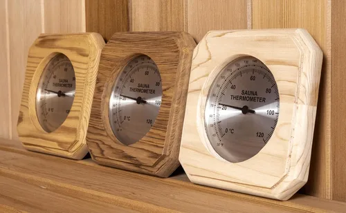 Miniatura 3 de Northern Lights Group Termómetro de sauna: vapor seco de Fininsh de madera de cedro rojo occidental en Fahrenheit Celsius sala infrarroja de madera