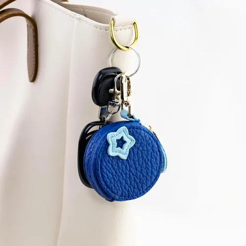 Miniatura 7 de Bonito llavero Y2k de piel de arándanos con cremallera, para mujeres y niñas, accesorios estéticos, monedero, llavero de fruta azul