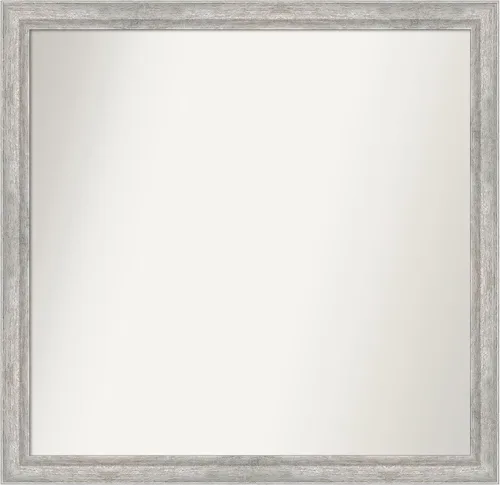 Miniatura 310 de Amanti Art Espejo de baño plateado para sobre fregadero, 23 x 23 pulgadas, espejo cuadrado plateado en ángulo, marco de madera moderno medio, se