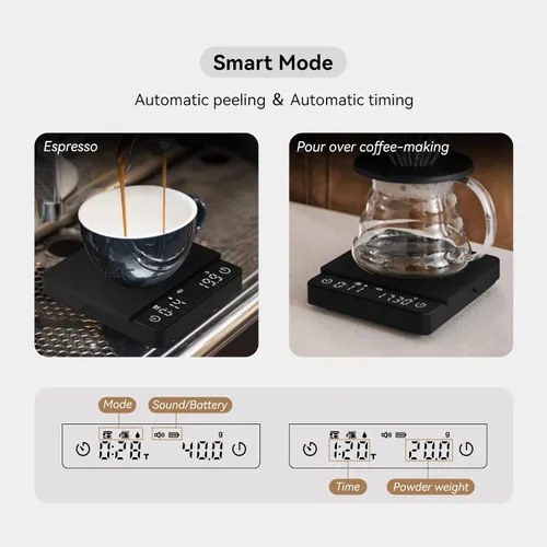 Miniatura 3 de Mini báscula de café con temporizador, báscula de café expreso recargable, báscula de precisión de 0.00 oz para café expreso y café vertido, báscula