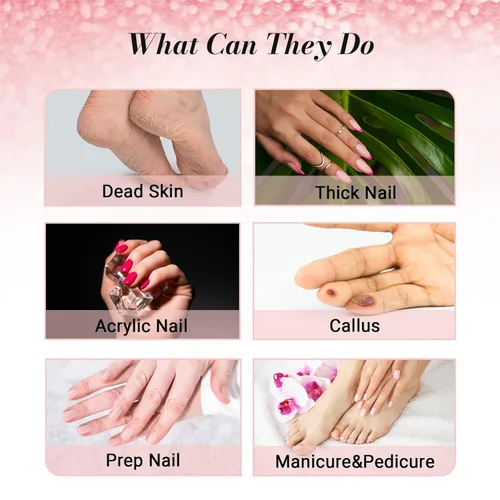 Miniatura 8 de MelodySusie 50 piezas de brocas para lima de uñas pequeñas con bandas de lijado de 3.1mm, lima de uñas de grano 80 para uñas acrílicas, manicura