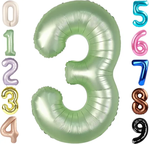 Miniatura 434 de Globos de números de 5 globos de 40 pulgadas, decoraciones de cumpleaños azules para niños y niñas, globos de números azul marino grandes