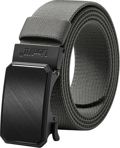 Miniatura 8 de LionVII Cinturón para hombre con trinquete elástico, cinturón elástico para el trabajo con hebilla automática para hombres, 1 3/8" ajustable