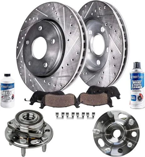 Miniatura 47 de Detroit Axle - 4 rotores de freno para Chevrolet Cruze Volt Orlando Verano, rotores de freno de disco perforados y ranurados de repuesto : rotor