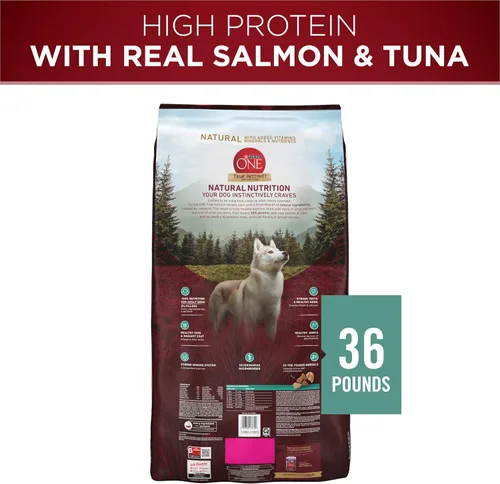 Miniatura 10 de Purina ONE True Instinct Con Salmón Real y Atún Natural Con Vitaminas, Minerales y Nutrientes Añadidos, Alimento para Perros Seco de Alta Proteína