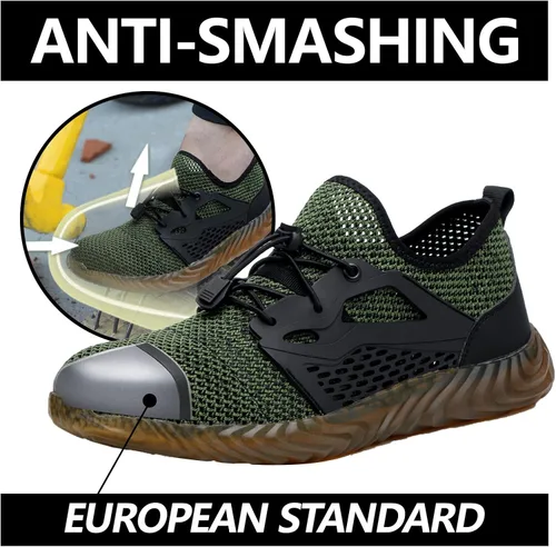Miniatura 24 de SUADEX Zapatos deportivos con punta de acero para hombres y mujeres, indestructibles, ligeros, cómodos, antideslizantes, puntera compuesta