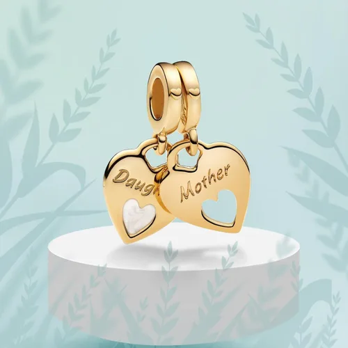 Miniatura 103 de Dijes de plata de ley 925 con diseño de oso dorado para mujer, pulseras y collares, regalos para familiares y amigos, 3 piezas/paquete