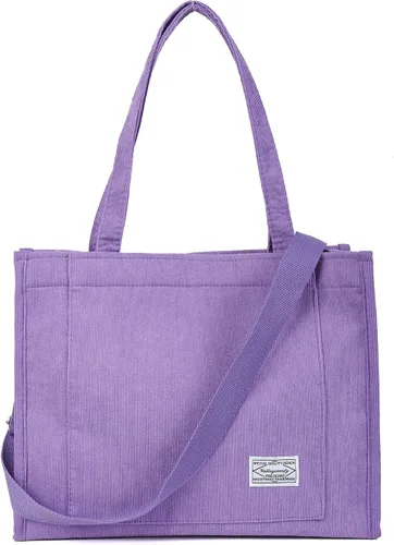 Valleycomfy Bolsos de mano de pana casuales vintage para mujer, bolso cruzado para mujer, bolso de hombro de viaje, bolso ecológico
