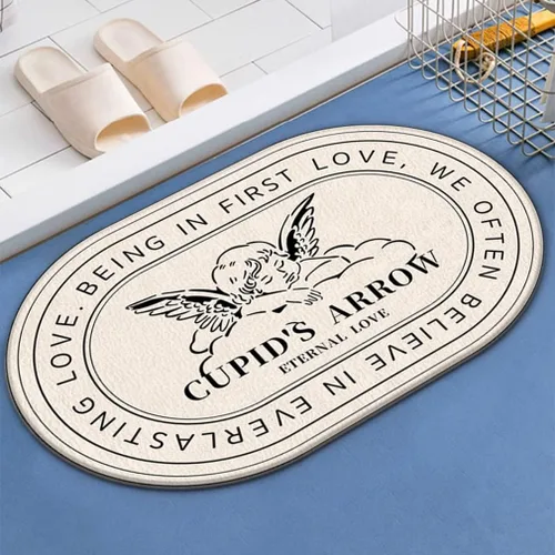Miniatura 2 de Alfombra de baño ultra suave y pequeña, antideslizante, ovalada, de dibujos animados, para bañera, súper absorbente, lavable, gruesa, felpudo
