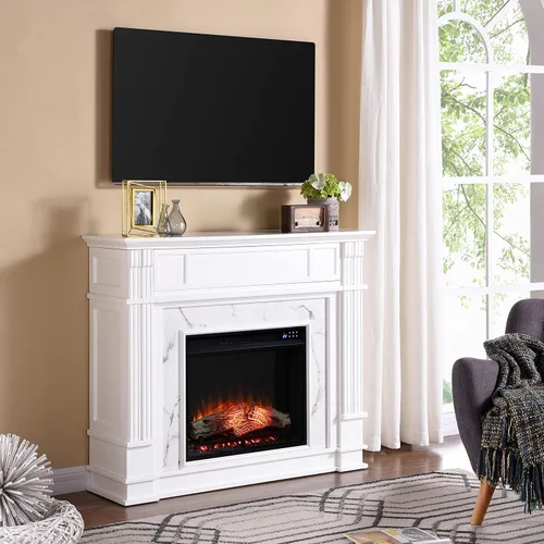 Miniatura 4 de SEI Furniture Caja de fuego eléctrica con pantalla táctil de 23" con control remoto, color negro