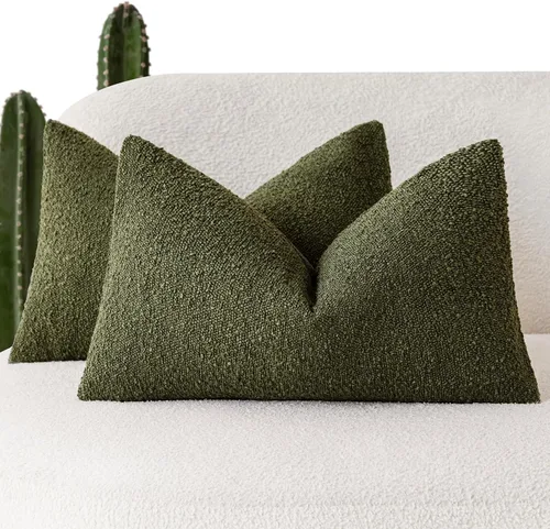 Miniatura 50 de Foindtower - Juego de 2 fundas decorativas de textura de bucle, fundas de almohada acentuadas, fundas de cojín sólidas, neutrales, para sofá, silla