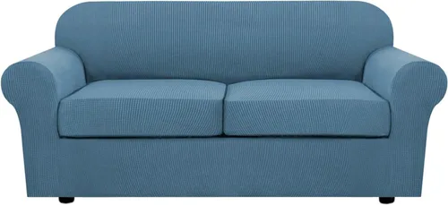 Miniatura 11 de H.VERSAILTEX - 3 fundas de sofá elásticas para 2 cojines de sofá. Fundas para muebles de sala de estar (funda base más 2 fundas de cojín de asiento)