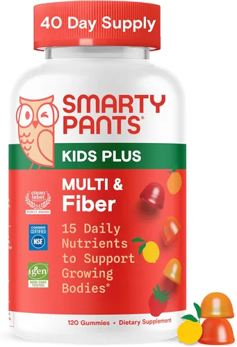 Miniatura 16 de SmartyPants Gomitas multivitamínicas para niños y suplemento de fibra: vitamina D3, C, vitamina B12, B6, A, zinc, biotina, inositol, gomitas