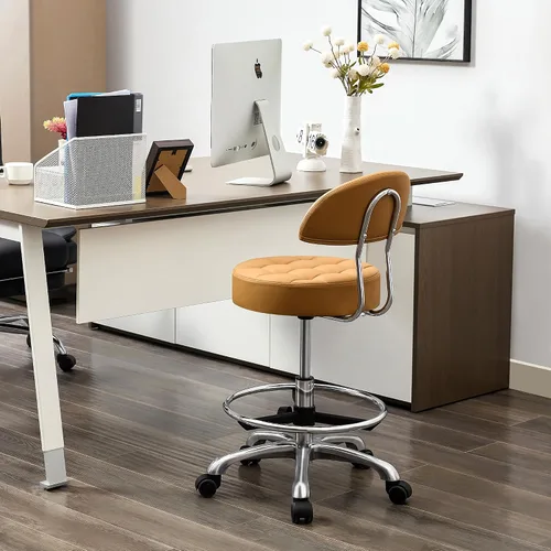 Miniatura 9 de FIRAVOE Sillas giratorias para escritorios (altura ajustable de 20"-27") (cómoda silla de salón) silla de tocador de maquillaje con capacidad de 300
