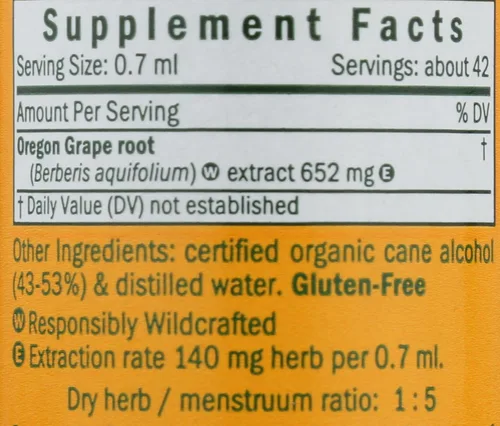 Miniatura 4 de Herb Pharm Extracto líquido de raíz de uva de Oregon - 1 onza
