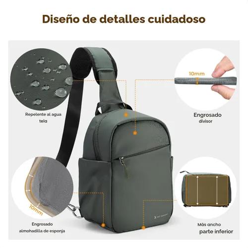 Miniatura 4 de K&F CONCEPT Bolso pequeño para cámara para fotógrafo, bolsa de hombro cruzada para cámara DSLR/SLR/sin espejo, estuche compacto para cámara