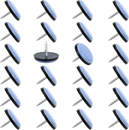 Paquete de 24 deslizadores de silla, deslizadores de uñas (7/8 pulgadas de diámetro), deslizadores de silla de teflón para suelos de madera dura,