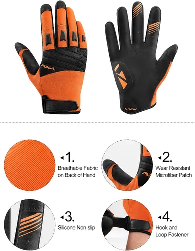 Miniatura 4 de VXW Guantes de bicicleta de montaña para hombre, guantes de ciclismo para nudillos, pantalla táctil transpirable para MTB Motocross Racing Dirtbike