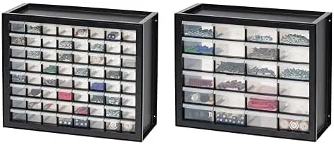 Miniatura 3 de IRIS USA, Inc. DPC-64 64 Gabinete de piezas de cajones y hardware, negro DPC-44 44 piezas de cajones y gabinete de hardware, negro