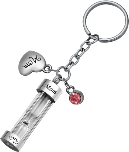 Miniatura 34 de Llavero de reloj de arena para cenizas, colgante de urna conmemorativa, recuerdo de cremación, joyería para tía, Aunt