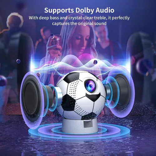 Miniatura 6 de Proyector de la Copa del Mundo 2026 con WiFi y Bluetooth, proyector de película portátil con rotación de 180°, compatible con 4K 1080P