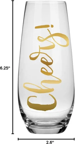 Miniatura 4 de Slant Party Supplies - Copas de champán - Vaso de cóctel sin tallo, Mimosa Prosecco, 10 onzas, Cheers