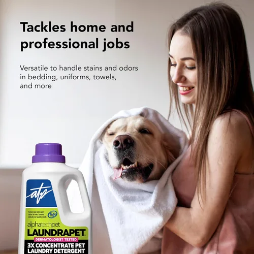Miniatura 8 de LaundraPet - Detergente para ropa de alta calidad 3X Strength con limpiador enzimático, 64 onzas (96 lavados), eliminador de manchas y olores