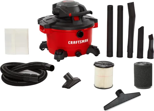 Miniatura 9 de CRAFTSMAN CMXEVBE17606 Aspiradora en seco y húmedo de 12 galones 6.0 HP con soplador de hojas desmontable, aspiradora portátil para tienda húmeda