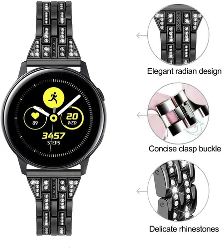 Miniatura 3 de Correa compatible con Samsung Galaxy Watch 6/6 Classic/Galaxy Watch 5/5 Pro / 4/4 Classic/Active 2, correa de repuesto de metal de acero