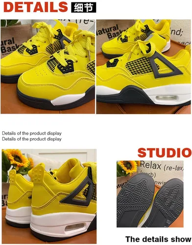 Miniatura 6 de Hoaeiewds Zapatos de baloncesto retro de moda de tendencia para niños grandes, zapatos deportivos para niños casuales al aire libre, zapatillas