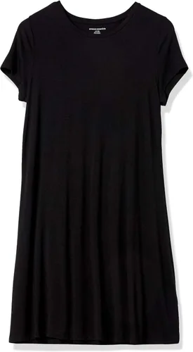Miniatura 10 de Tienda Essentials - Vestido de manga corta con vuelo y con cuello redondo para mujer (disponible en talla extragrande)