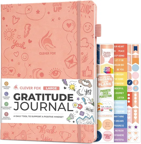 Miniatura 17 de Clever Fox Diario de gratitud grande – Diario de felicidad, positividad y afirmación – Cuaderno diario inspirador, 3 meses, 8.3 x 11 pulgadas