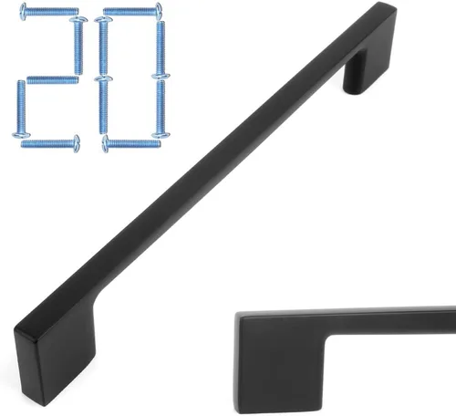 Miniatura 59 de KOOFIZO Paquete de 10 pomos negros para gabinete, pomos negros mate para cajones, K03, tiradores cuadrados de un solo agujero para gabinetes