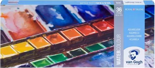 Miniatura 10 de Van Gogh - Juego de pintura para acuarela, lata de metal, 24 mitades 24 General (lata de metal)