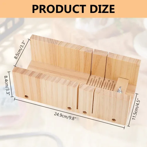 Miniatura 2 de PH PandaHall Caja de corte de jabón de madera, cortador de jabón ajustable para cortar jabón de madera, herramienta de corte para hacer jabones