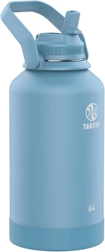 Miniatura 35 de Takeya Actives - Botella de agua de 24 onzas con tapa con popote, aislamiento de acero inoxidable de doble pared, apta para lavavajillas y sin BPA