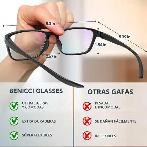 Miniatura 4 de Elegantes lentes de bloqueo de luz azul para mujeres y hombres, ayudan a aliviar la fatiga ocular digital y el dolor de cabeza de las computadoras