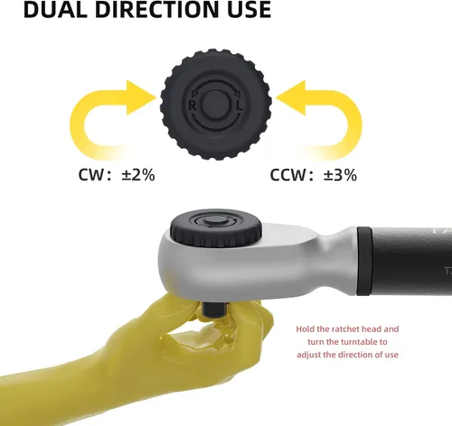 Miniatura 2 de Llave dinamométrica digital de 1/2 pulgada, 12.5-250.8 pies/17-340 Nm, precisión de ±2% con valor preestablecido, almacenamiento de datos, timbre