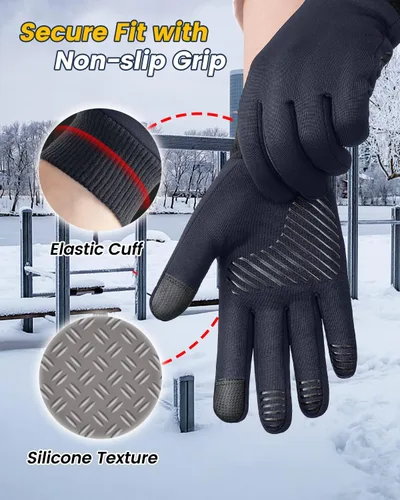 Miniatura 4 de FEWTUR Winter Gloves for Men Women Cold Weather - Touchscreen Gloves for Running