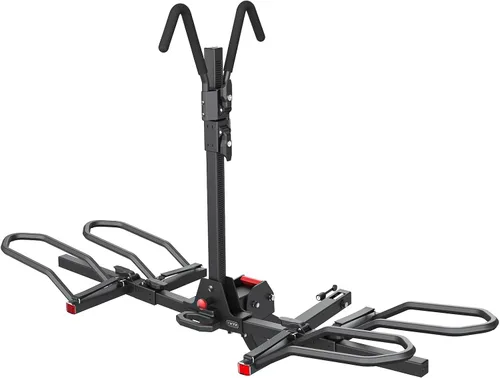Miniatura 8 de KYX Soporte de bicicleta eléctrica montado en enganche de 220 libras, estilo plataforma de 2 bicicletas para autos, camiones, SUV, minivans, se